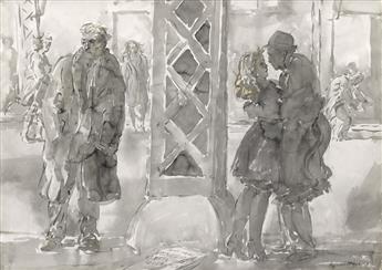 REGINALD MARSH Urban Lovers Under the El.